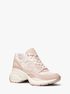 michael kors zuma two tone empire signature logo and mesh trainer