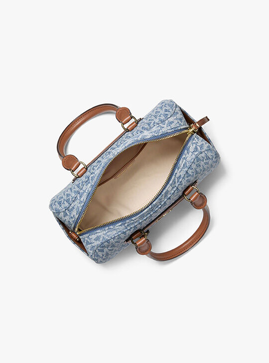 Jet Set Travel Extra-Small Signature Logo Print Denim Duffel