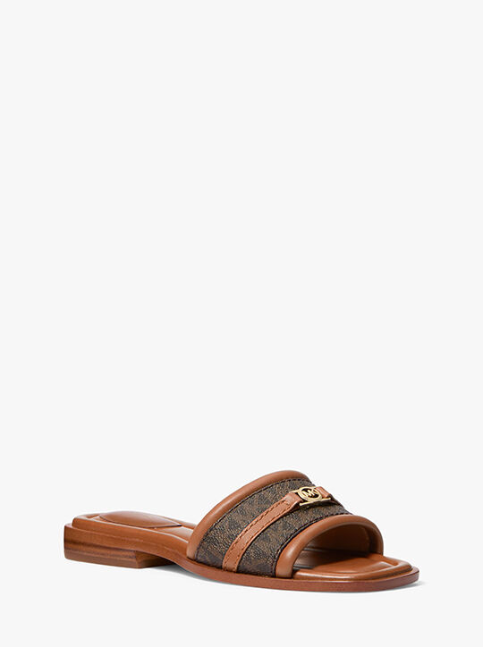 michael kors mandy signature logo slide sandal