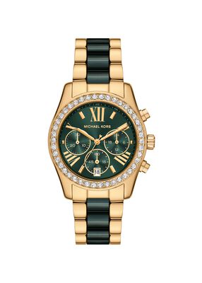 michael kors lexington pav  gold tone and ceramic watch