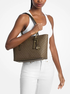 Quinn Medium Signature Logo and Leather Tote Bag michael kors quinn medium signature logo and leather tote bag