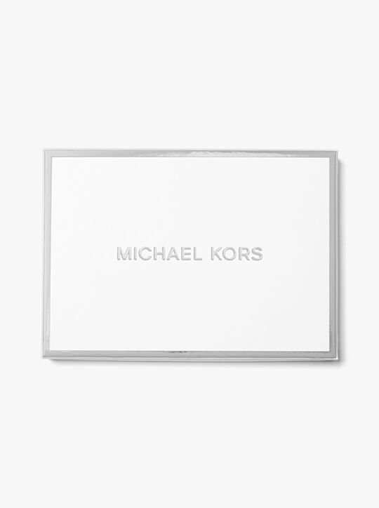 michael kors حافظة بطاقات جيت سيت صغيرة من الجلد المحبب بسحاب دائري