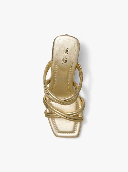 Corrine Metallic Leather Sandal michael kors corrine metallic leather sandal