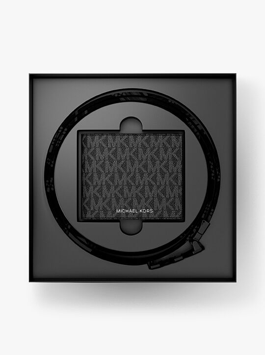 Signature Logo Wallet and Belt Gift Set michael kors signature logo wallet and belt gift set