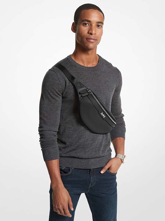 michael kors varick small leather belt bag