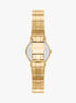 michael kors billie three hand gold tone stainless steel watch