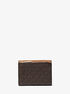 michael kors carmen medium logo and leather tri fold envelope wallet
