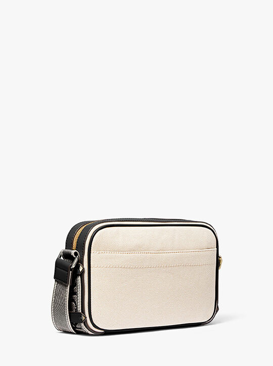 Maeve Large Canvas and Smooth Crossbody Bag michael kors maeve large canvas and smooth crossbody bag