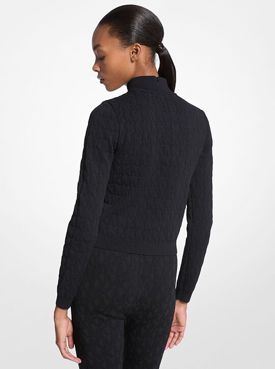 michael kors logo jacquard mock neck top