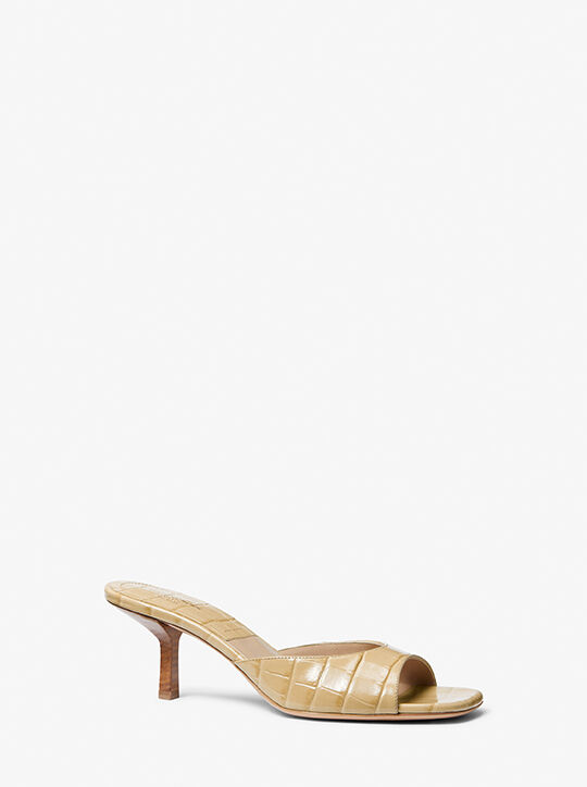 Anita Crocodile Embossed Leather Sandal michael kors anita crocodile embossed leather sandal