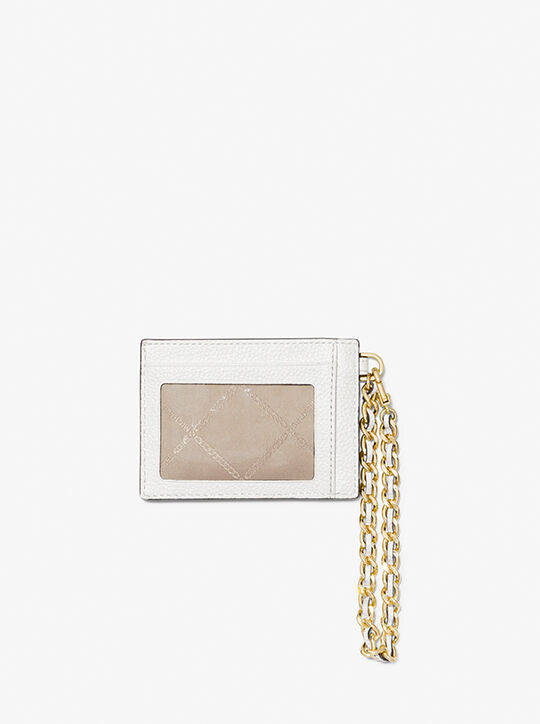 Small Pebbled Leather Chain Card Case michael kors small pebbled leather chain card case
