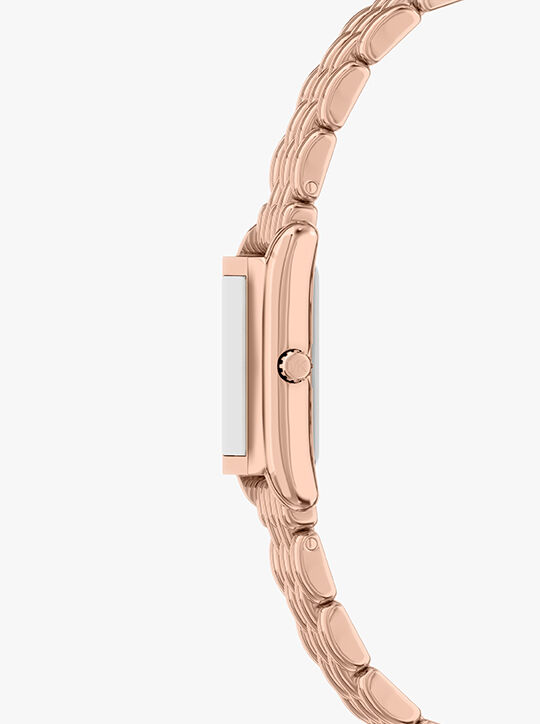 Michael Kors Essex Three-Hand Rose Gold-Tone Stainless Steel Watch michael kors essex three hand rose gold tone stainless steel watch