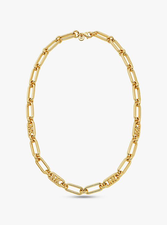 Michael Kors Platinum-Plated Empire Link Chain Necklace michael kors platinum plated empire link chain necklace