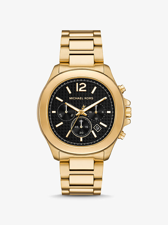 michael kors ساعة سيج ذهبية اللون كبيرة الحجم