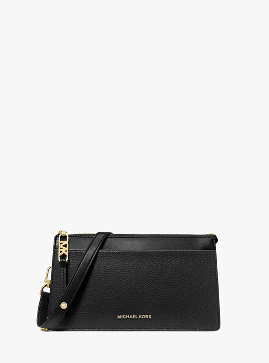 Empire Large Leather Convertible Crossbody Bag, BLACK | Michael