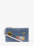 Jet Set Travel Large Embellished Denim Wristlet michael kors jet set travel large embellished denim wristlet
