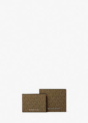 michael kors harrison logo billfold wallet with passcase