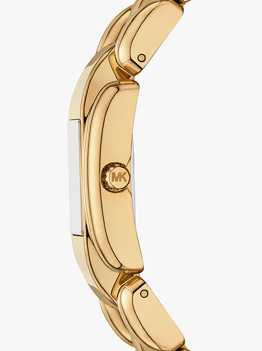 michael kors mini hally pav  gold tone watch