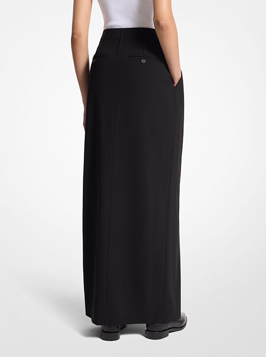 michael kors wool double belted maxi skirt