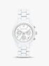 Slim Runway White-Tone Watch michael kors slim runway white tone watch