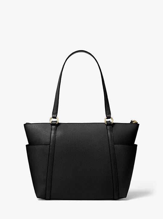Sullivan Medium Saffiano Leather Top-Zip Tote Bag, BLACK | Michael
