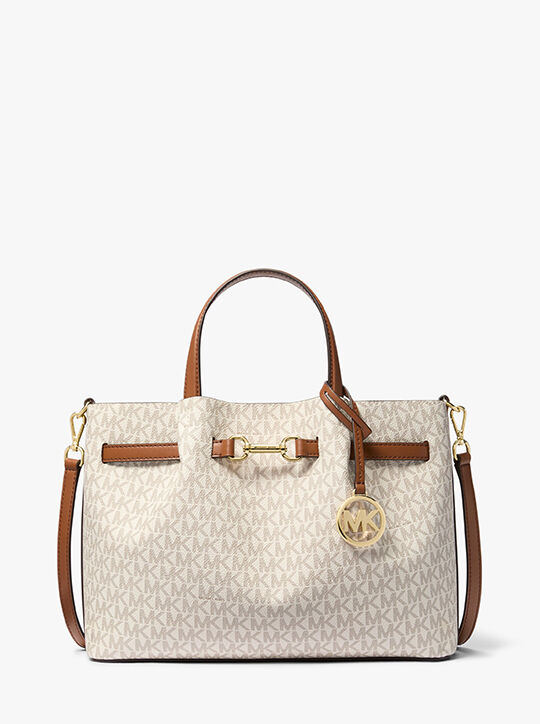 michael kors carson medium signature logo satchel
