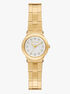 michael kors billie three hand gold tone stainless steel watch