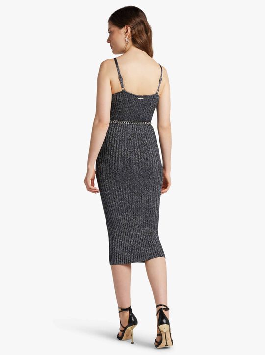 فستان بوستير بحزام ومحبوك معدني مضلع michael kors فستان بوستير بحزام ومحبوك معدني مضلع