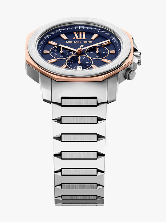 michael kors prescott chronograph stainless steel watch