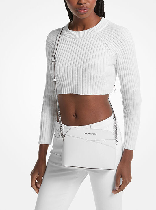 michael kors jet set travel medium saffiano leather dome crossbody bag