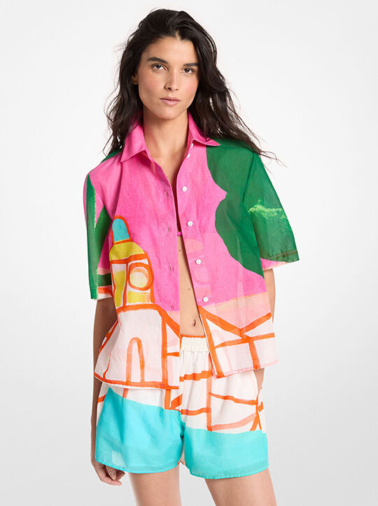 Michael Kors X Christina Zimpel Cotton Lawn Shirt michael kors x christina zimpel cotton lawn shirt