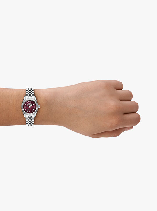 Lexington Pavé Silver-Tone Watch michael kors lexington pav silver tone watch