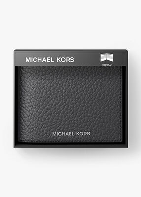 michael kors محفظة هدسون الجلدية الرفيعة ذات الطيات المحببة