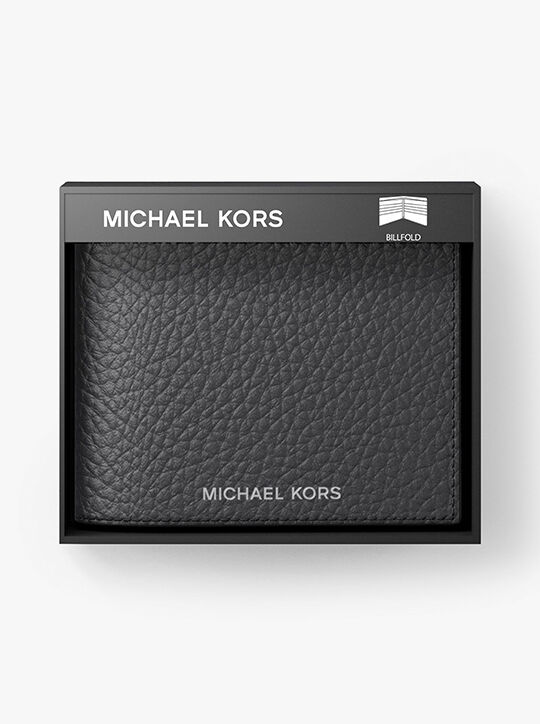 michael kors محفظة هدسون الجلدية الرفيعة ذات الطيات المحببة