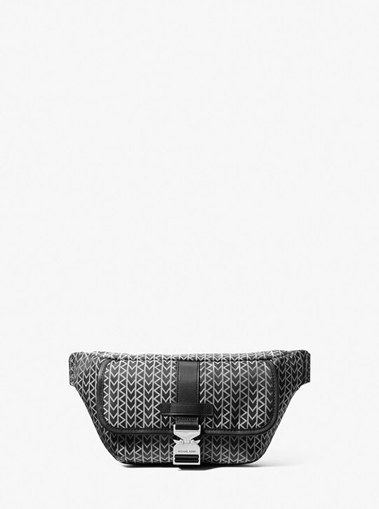 michael kors eli mk2000 logo jacquard sling pack