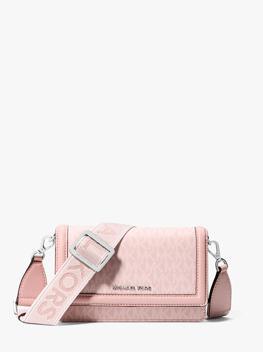Jet Set Small Signature Logo Print Woven Smartphone Crossbody Bag michael kors jet set small signature logo print woven smartphone crossbody bag