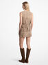 michael kors suede fringed mini dress