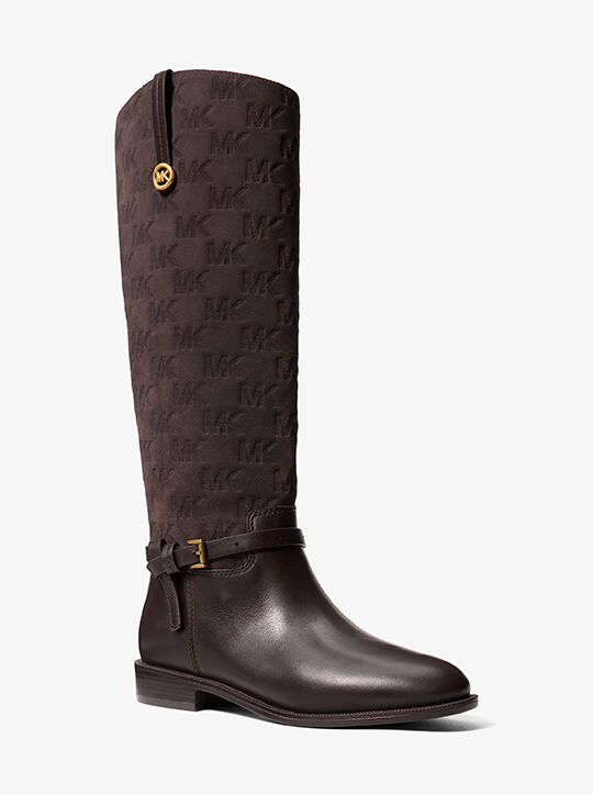 Beverly Quited Suede and Leather Riding Boot michael kors beverly quited suede and leather riding boot