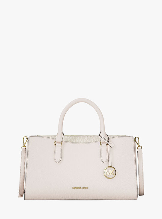 Arden Medium Leather Top-Zip Satchel, LT CREAM | Michael Kors KWT