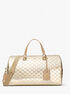 michael kors grayson extra large logo embossed patent weekender bag