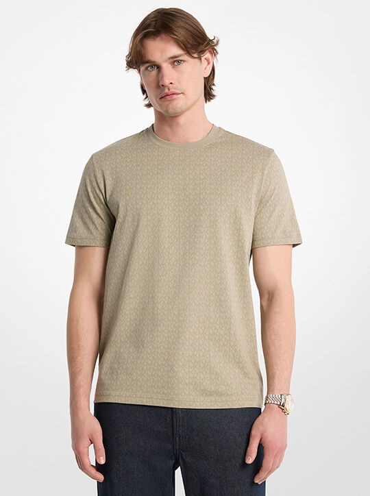 michael kors signature logo print cotton jersey t shirt