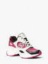 michael kors zuma color block leather and mesh trainer
