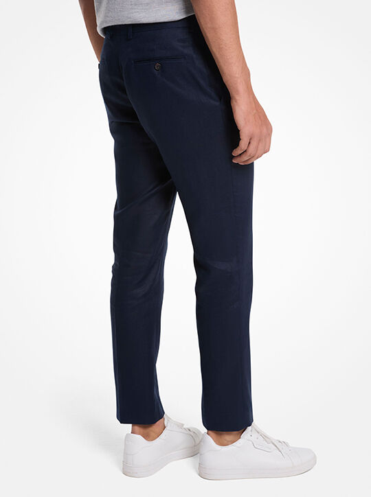 michael kors finn straight fit linen pants