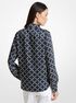 michael kors empire logo print satin blouse
