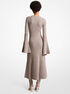 Ribbed Stretch Cashmere Flare-Sleeve Dress michael kors ribbed stretch cashmere flare sleeve dress