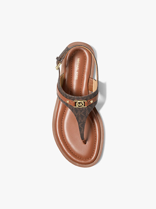 Mandy Signature Logo T-Strap Sandal michael kors mandy signature logo t strap sandal