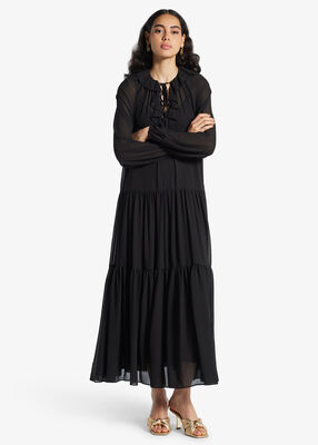 michael kors ruffled georgette caftan