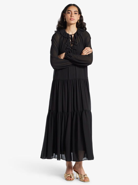 michael kors ruffled georgette caftan