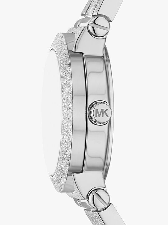 michael kors petite billie frosted silver tone watch