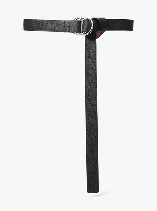 michael kors pebbled leather double ring belt